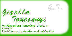 gizella tomcsanyi business card